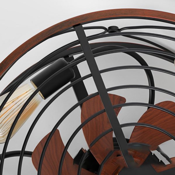 Vintage Metal Timing Mute Industrial Style Bladeless Ceiling Fans Lamp - Image 6