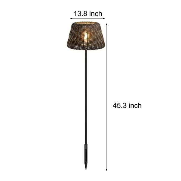 Rattan Shade LED Ralph Outdoor Floor Lamp with Stake, 45.27 In.H - Image 5
