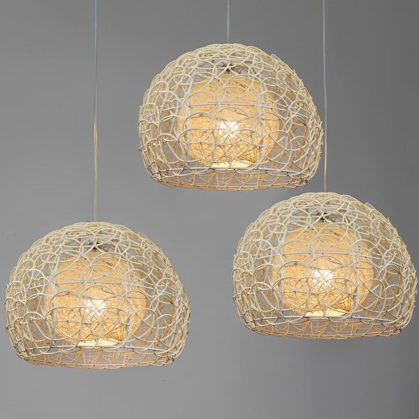 Round Double Layer Rattan Creative Ball Modern Chandelier Pendant Light - Image 6