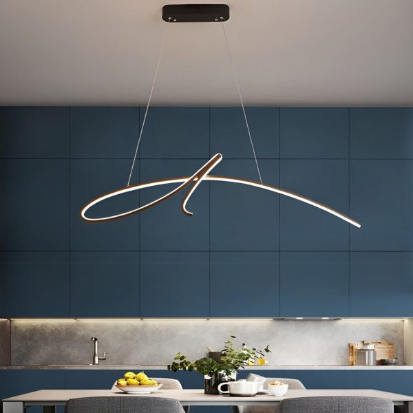 Creative Line Stepless Dimming LED Black Nordic Kitchen Pendant Lighting - Image 4