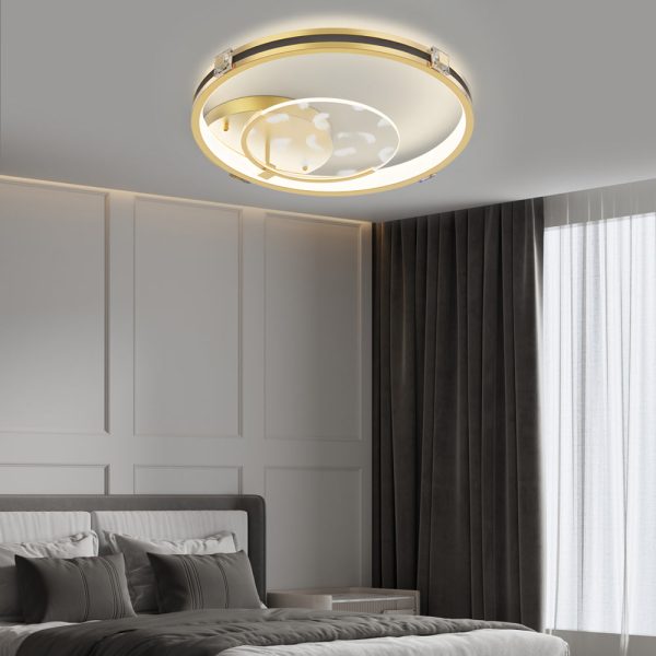 Round Acrylic Feathers Three Step Dimming LED Modern Ceiling Light Fixture - Image 4