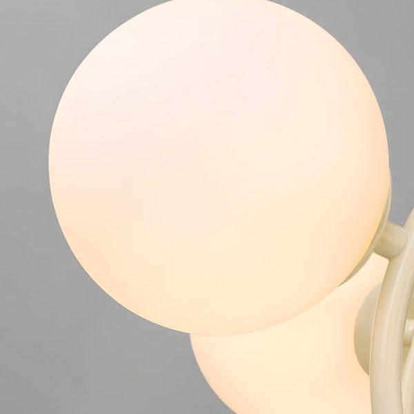 19.68-In. Midcentury 6-Light Beige Glass Sphere Chandelier - Image 5