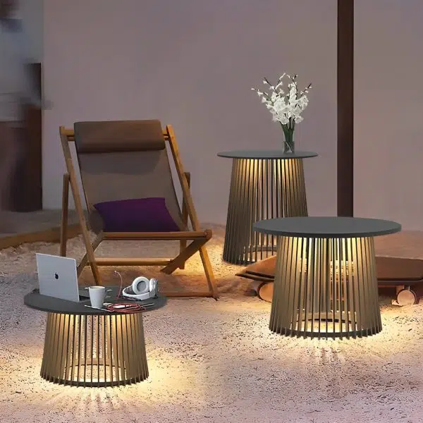 Waterproof Round Iron Cage Table RGB 16 Colors Solar Outdoor Lanterns - Image 5