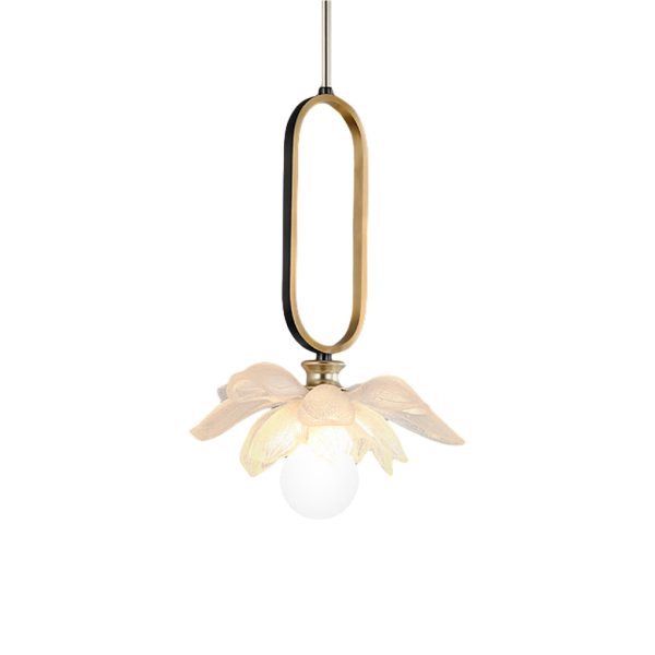 Creative Lotus Flowers Luminous Copper Oval Ring LED Modern Pendant Lights - Image 22