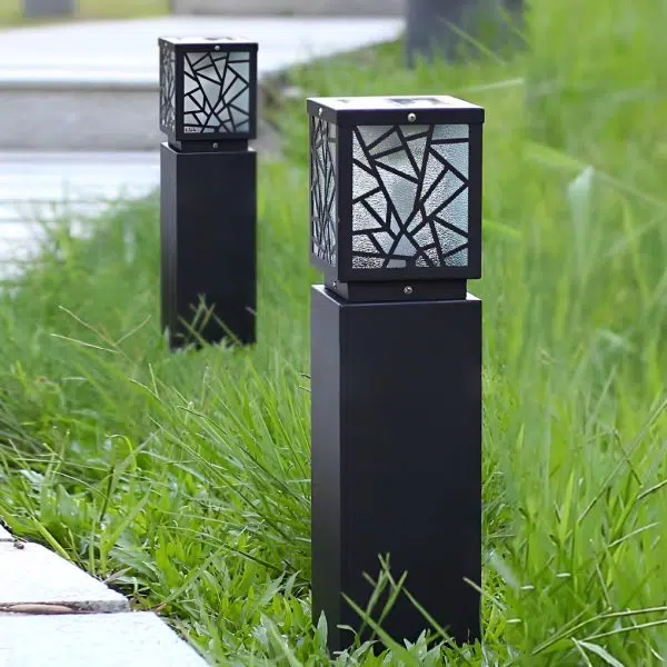 Retro LED Waterproof Black Modern Solar Path Lights Outdoor Lawn Light - Image 5