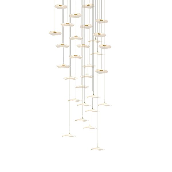 Small Acrylic Lotus Leaves LED Creative Modern Staircase Chandelier - Image 12