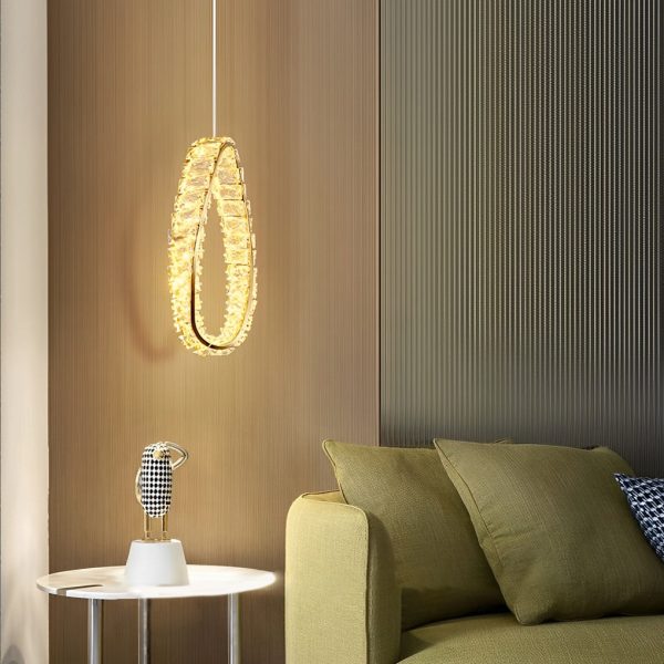 Creative Ring Crystal Circle Luxury LED 3 Step Dimming Modern Chandelier - Image 2