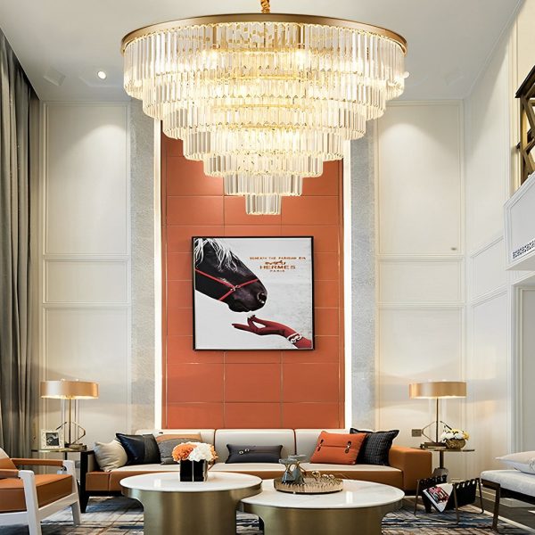 4 Layers Crystal Round Luxury Three Step Dimming Modern Chandelier - Image 2