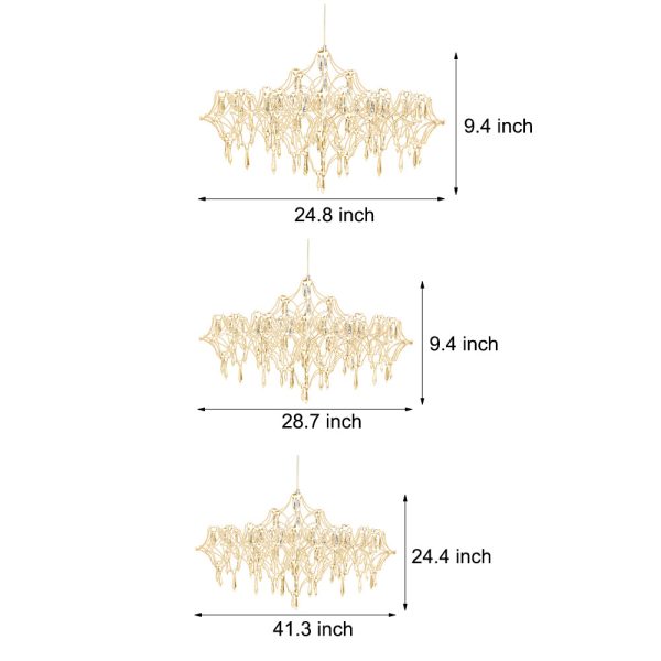 Stainless Steel Crystal Pendants Raindrops LED Italian Style Chandelier - Image 5