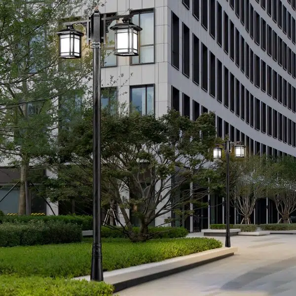 Vintage Waterproof 3 Step Dimming LED Solar Outdoor Pole Lights with Remote - Image 2