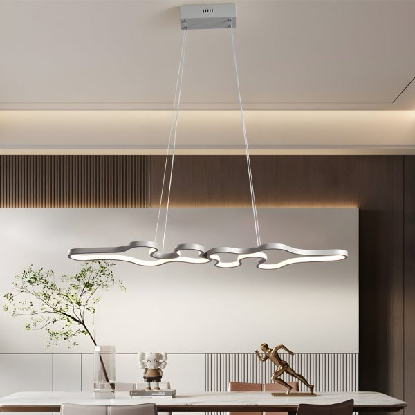 Linear Island Suspended Lighting Fixture: Modern LED Pendant Light for Dining Room - Image 4
