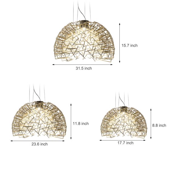 Metal Crystal Semicircular Sphere Stars Sparkle Post-Modern Chandelier - Image 5