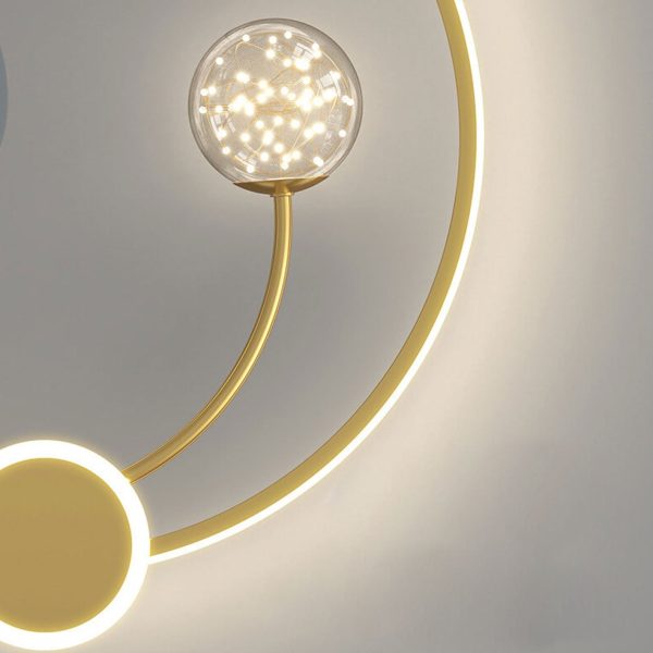 Modern Creative Circle Ball Design LED Flush Mount Ceiling Fan Light - Image 6