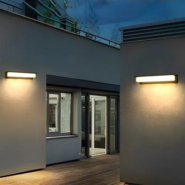 Minimalist Rectangular Waterproof LED Modern Solar Wall Lamp Exterior Lights - Image 5