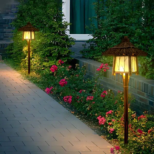 Rustic Bamboo E27 Landscape Warm Lights For Pergola Hanging Lighting Or Path Lighting - Image 3