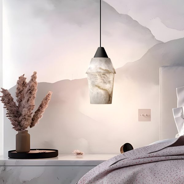 7.87 In. H Alabaster Pendant Light - 1-Light Kitchen Island Lighting - Image 3