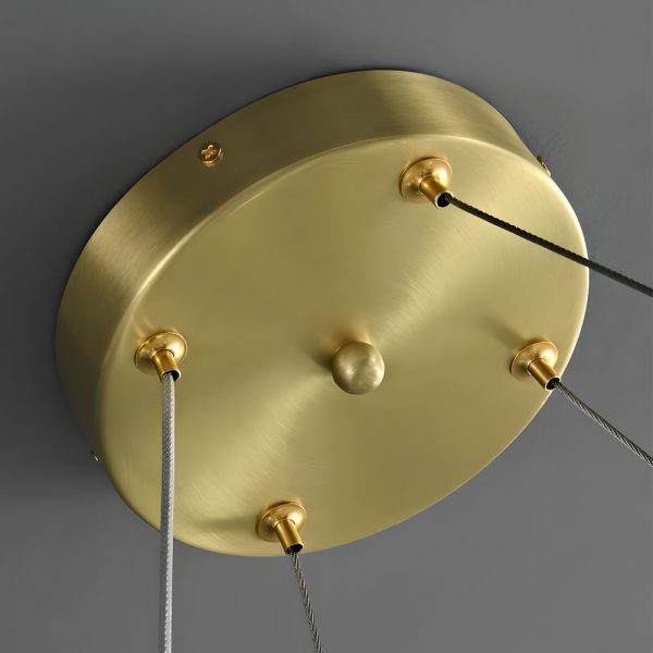 Round Luxury Long Crystal Copper Post-Modern Chandelier Dining Room Lights - Image 4