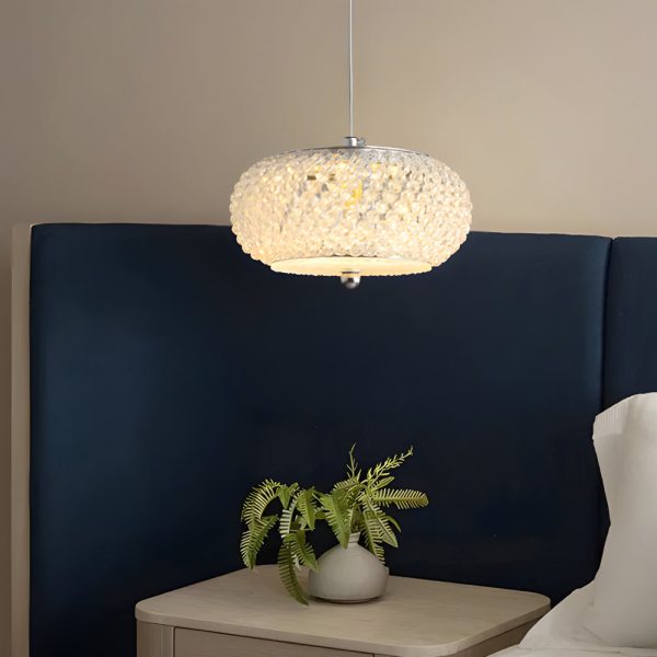 Small Round Drum Crystal LED 3 Step Dimming Luxury Modern Pendant Lights - Image 5