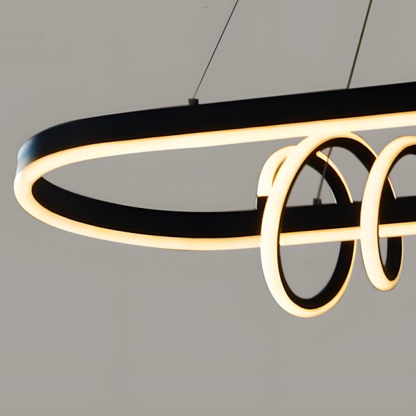 LED Dimmable Spiral Lines Dining Room Chandelier Hanging Lighting - Image 5