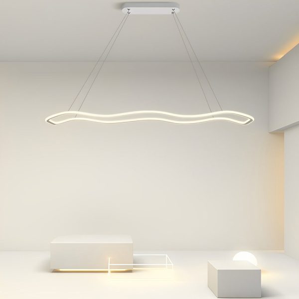 Long Waves Circular Design LED Nordic Hanging Ceiling Light Chandelier - Image 5