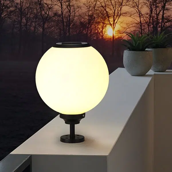 Ball Waterproof Three Step Dimming LED Solar Post Caps Lights Pillar Light - Image 2