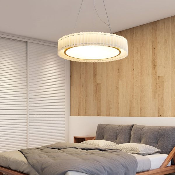 Circular Pleated 3 Step Dimming Light LED Nordic Ceiling Light Chandeliers - Image 5