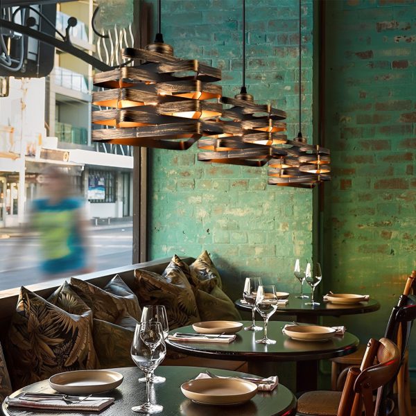 Antique Iron Interwoven Design Retro Industrial Style Pendant Lights - Image 3