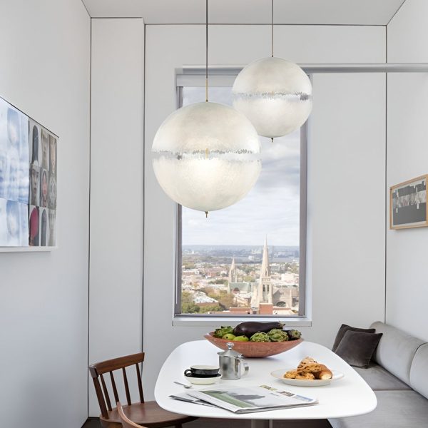 Creative Moon Shaped LED White Nordic Chandelier Pendant Light Fixtures - Image 3
