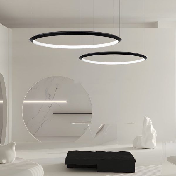 Black Ring Chandelier LED Pendant - Image 3
