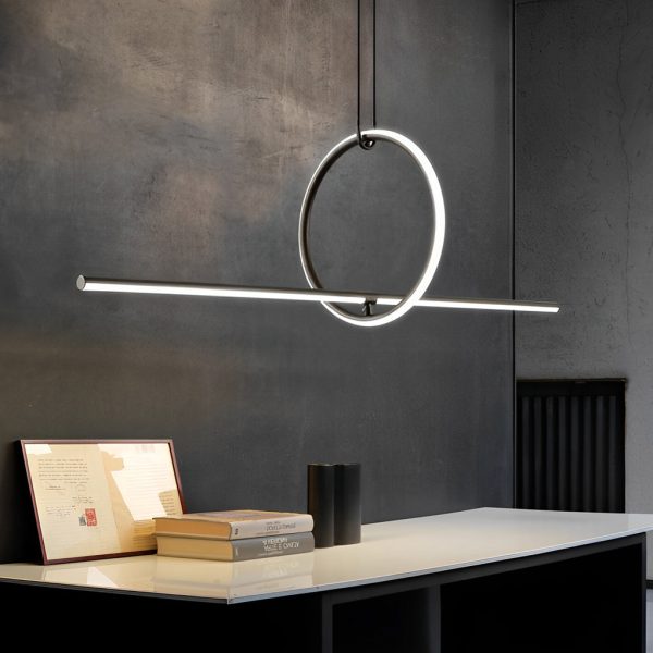 Long Strip Ring Three Step Dimming Modern Minimalist LED Chandelier - Image 3