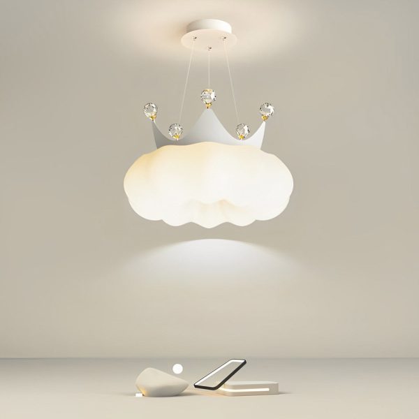 Clouds Crystal Crowns LED Three Step Dimming Ins Modern Chandelier Light - Image 7