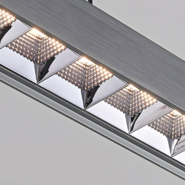 Long Linear Brushed Aluminum LED Island Pendant Lamp - Image 5