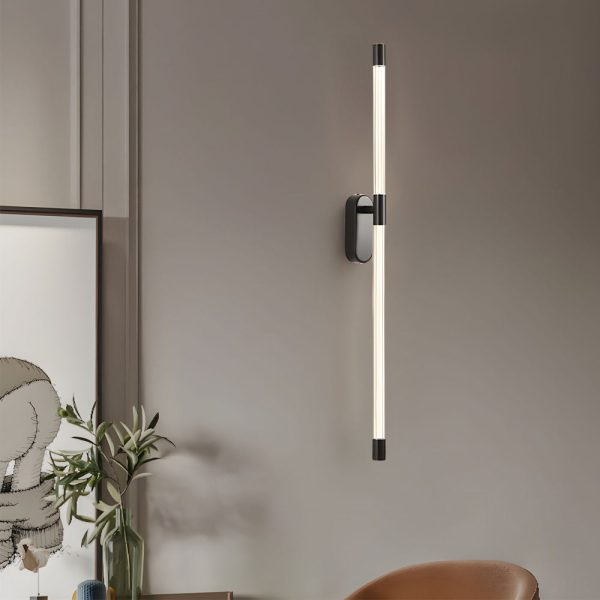 Acrylic Tube Tall Linear Wall Semi-Flush Mount Sconce - Image 4
