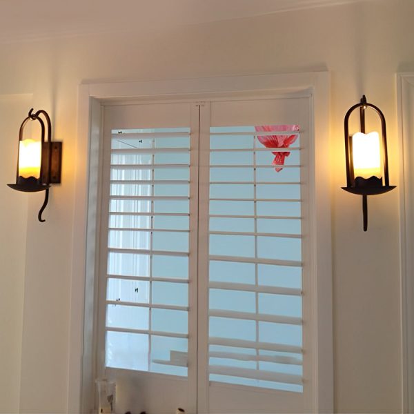 Creative Candlestick LED Iron Black Retro American-style Wall Lamp - Image 2