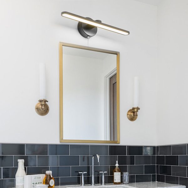 15.74'' Modern LED Linear Vanity Lights with Pull Rope Switch - Bathroom Lighting in Black/Bronze - Image 3