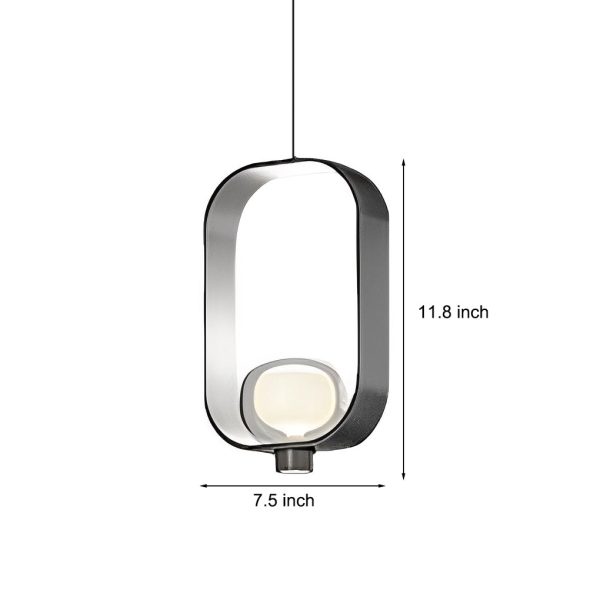 Rounded Rectangular Creative Electroplated Iron Glass Nordic Pendant Lights - Image 5