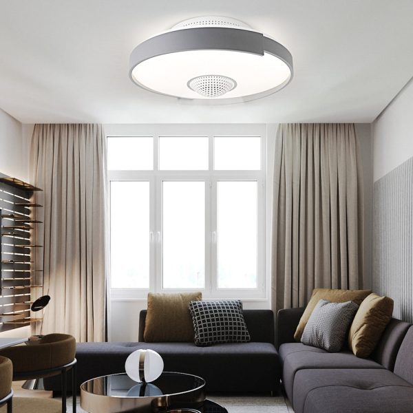 Modern 6-Speed Bladeless Ceiling Fan with Dimmable LED Light  - Round - Image 4