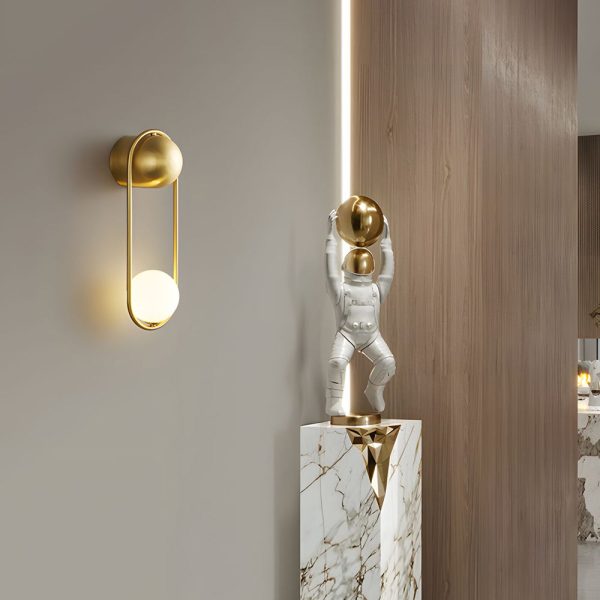 Mila Wall Sconce 1-light Glass Globe Wall Light - Gold/Black - Image 4