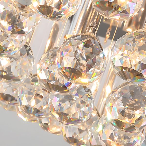 Round Light Luxury 3 Step Dimming Modern Crystal Ceiling Light Fixture - Image 5