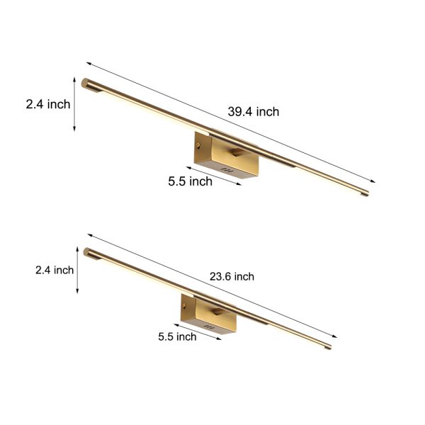 Modern Gold LED Bathroom Vanity Light  ?23.6" & 39.4", Warm & White Light for Stylish Illumination - Image 5