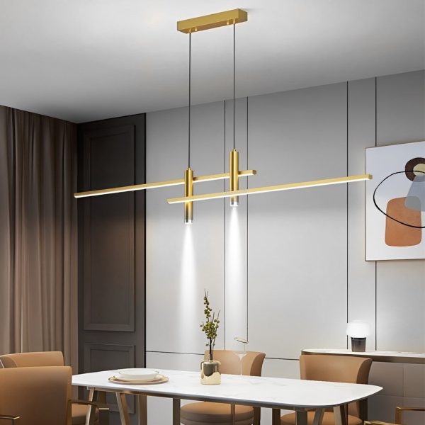 Minimalist Lines 3-Step Dimming Stepless Dimming LED Modern Chandelier - Image 2