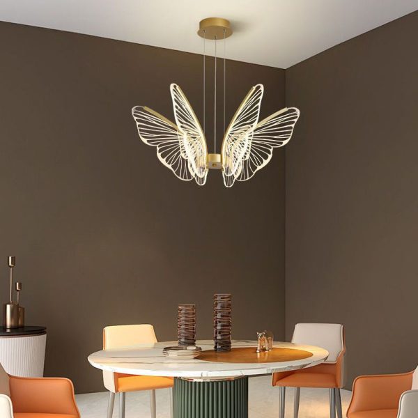 Butterflies LED Dimmable with Remote Control Modern Chandelier Hanging Lamp - Image 2