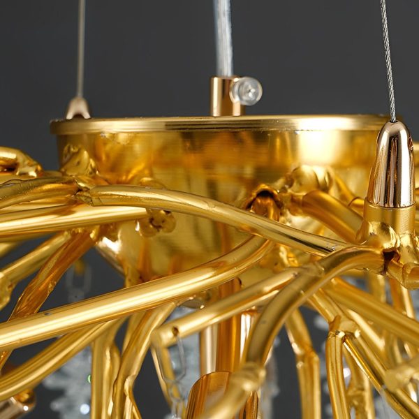Creative Branches Crystal Pendant Decor 3 Step Dimming Modern Chandelier - Image 4
