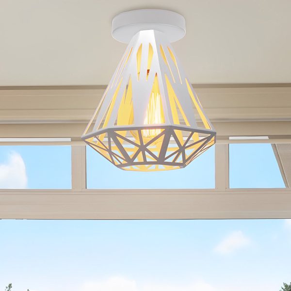 Retro Personality Iron Cage LED American Style Ceiling Light Fixture - Image 3