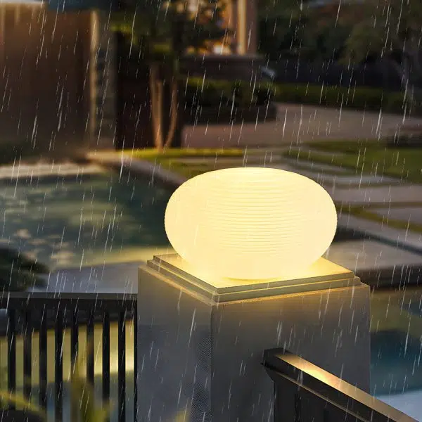 Modern Hardwired Outdoor Floor Lantern Warm LED Light in 13.4 inch & 15.7 inch Stylish for Garden - Image 3
