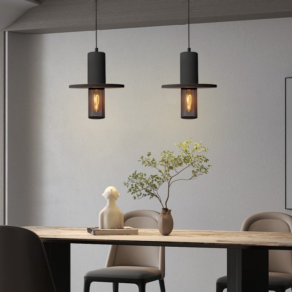 Nordic Minimalist Retro Industrial Cement & Mesh LED Pendant Light - Image 3