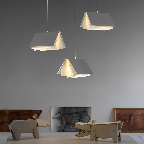 Creative Folder Book Iron Decor Modern Small Chandelier Pendant Lights - Image 2
