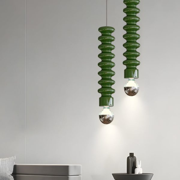 Long Creative Spiral Gourd Metal Semi-Plated Colorful Modern Pendant Lights - Image 4