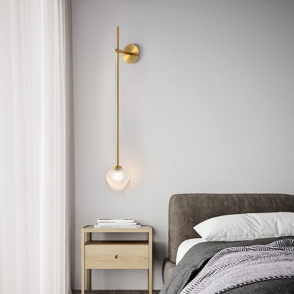 1-Light Glass Bubble Globe Slim Wall Light - Image 3