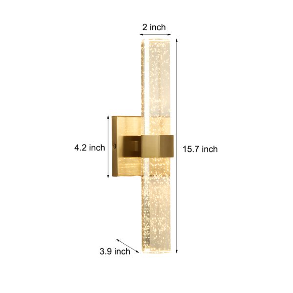 Long Strip Bubbles Crystal Shade LED up down Lighting Modern Wall Lamp - Image 5